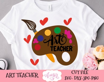 学校の美術教師 SVG、教師への感謝 SVG、Cricut 用のカッティング ファイル、学校の教師 SVG、教師へのギフトのアイデア、商用利用可