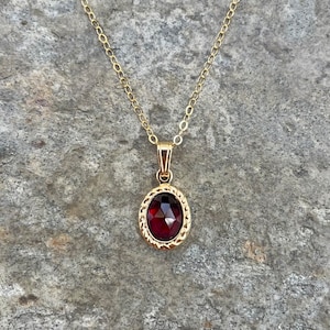 14k gold garnet necklace