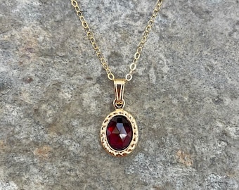 14k gold garnet necklace