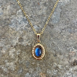 14k Gold Labradorite Necklace