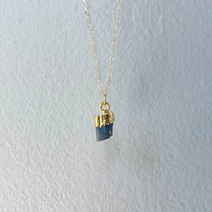 Dainty 14k gold kyanite necklace