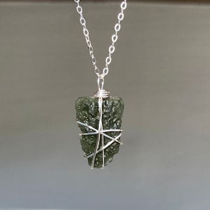 Sterling Silver Moldavite Necklace