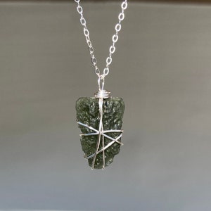 Sterling Silver Moldavite Necklace