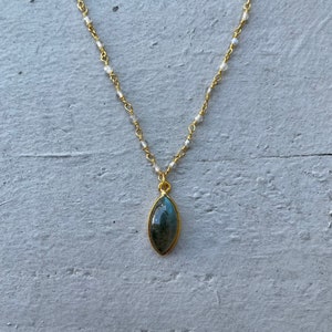 Labradorite Marquise Necklace