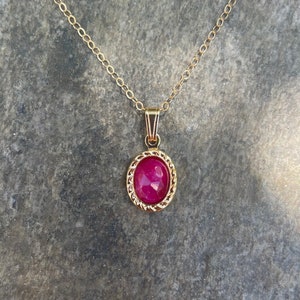 14k gold ruby necklace