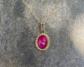 14k gold ruby necklace