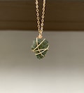 14k Gold Moldavite Necklace