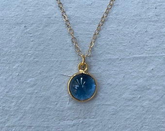 14k Gold Dainty Iolite Necklace