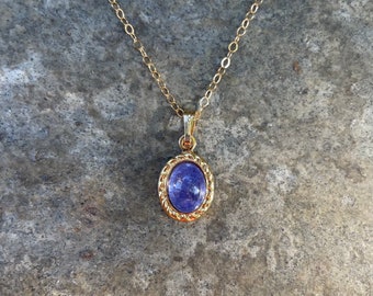 14k gold tanzanite necklace