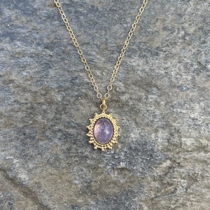 14k gold tanzanite vintage necklace