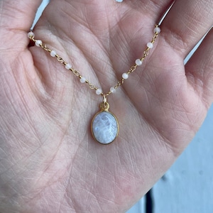 Moonstone Rosary Chain Necklace