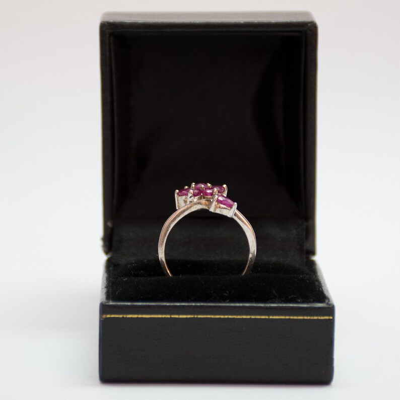 Floral Ruby Ring Silver Flower Rings July Birthstone Ring Dainty Rings Ring Silver Sterling Love Ring Sterling Silver Ruby Ring Women