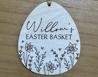 Easter Gift Tag | Easter Basket Tag | Personalised Easter Tag | Easter Bunny | Easter Egg Tag | Wooden Gift Tag for Easter