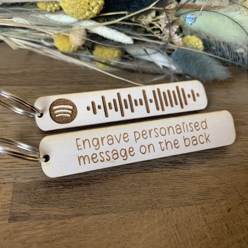 Spotify Code Keyring Wooden Keyring With Custom Spotify Code Etsy