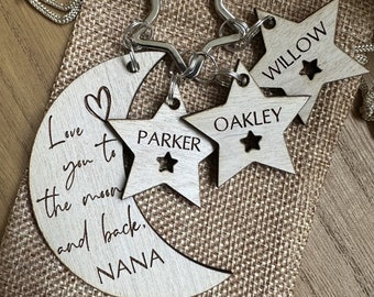 Nana Keyring | Love You To The Moon And Back Personalised Keyring | Mother's Day Gift | Gift for Nanny | Gift for Nana | Nanny Keyring