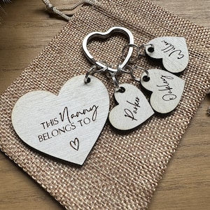 This Nanny Belongs To | Personalised Keyring | Mother&#39;s Day Gift | Gift for Nanny | Gift for Nana | Gift for Grandma Granny | Nanny Keyring
