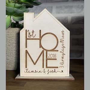 First Home Gift | New Home Gift | Housewarming Gift | Personalised Wooden Gift for First Home | First Home Memoir | First Home Keepsake