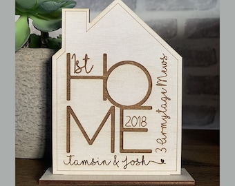 Regalo del primer hogar / Regalo del nuevo hogar / Regalo de bienvenida / Regalo de madera personalizado para el primer hogar / Primera memoria del hogar / Primer recuerdo del hogar