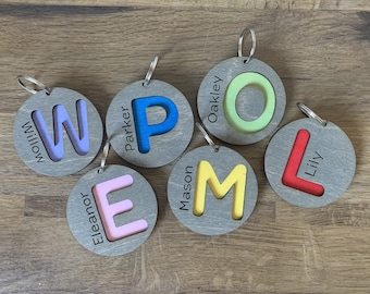 Back to School Bag Tag | Kids Book Bag Tag | Kids Name Tag for School Bag | Personalised Kids Keyring | Kids Keychain | First Day of School