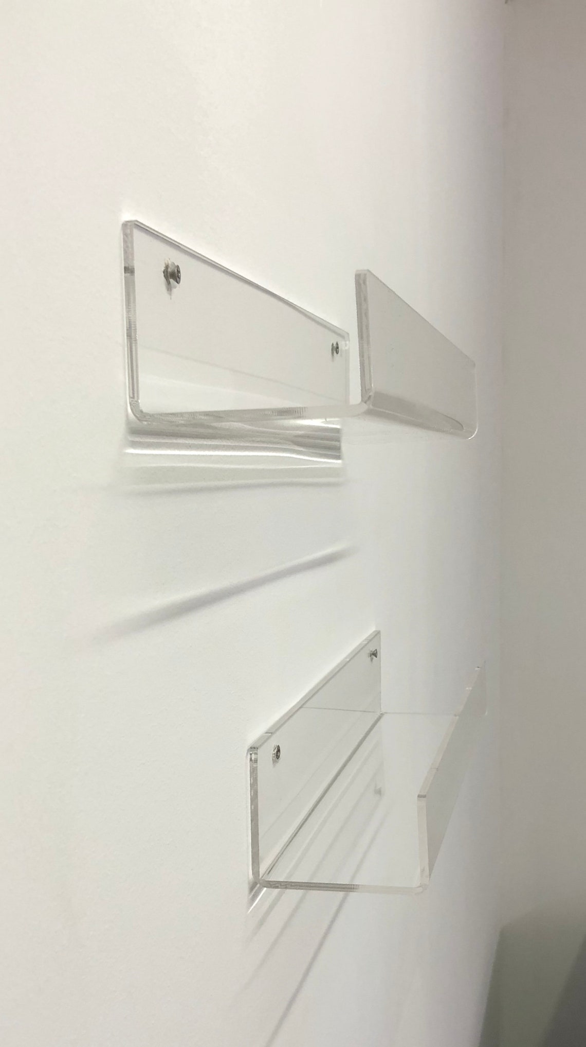 Clear Acrylic Wall Shelves Pack of 2 Etsy UK