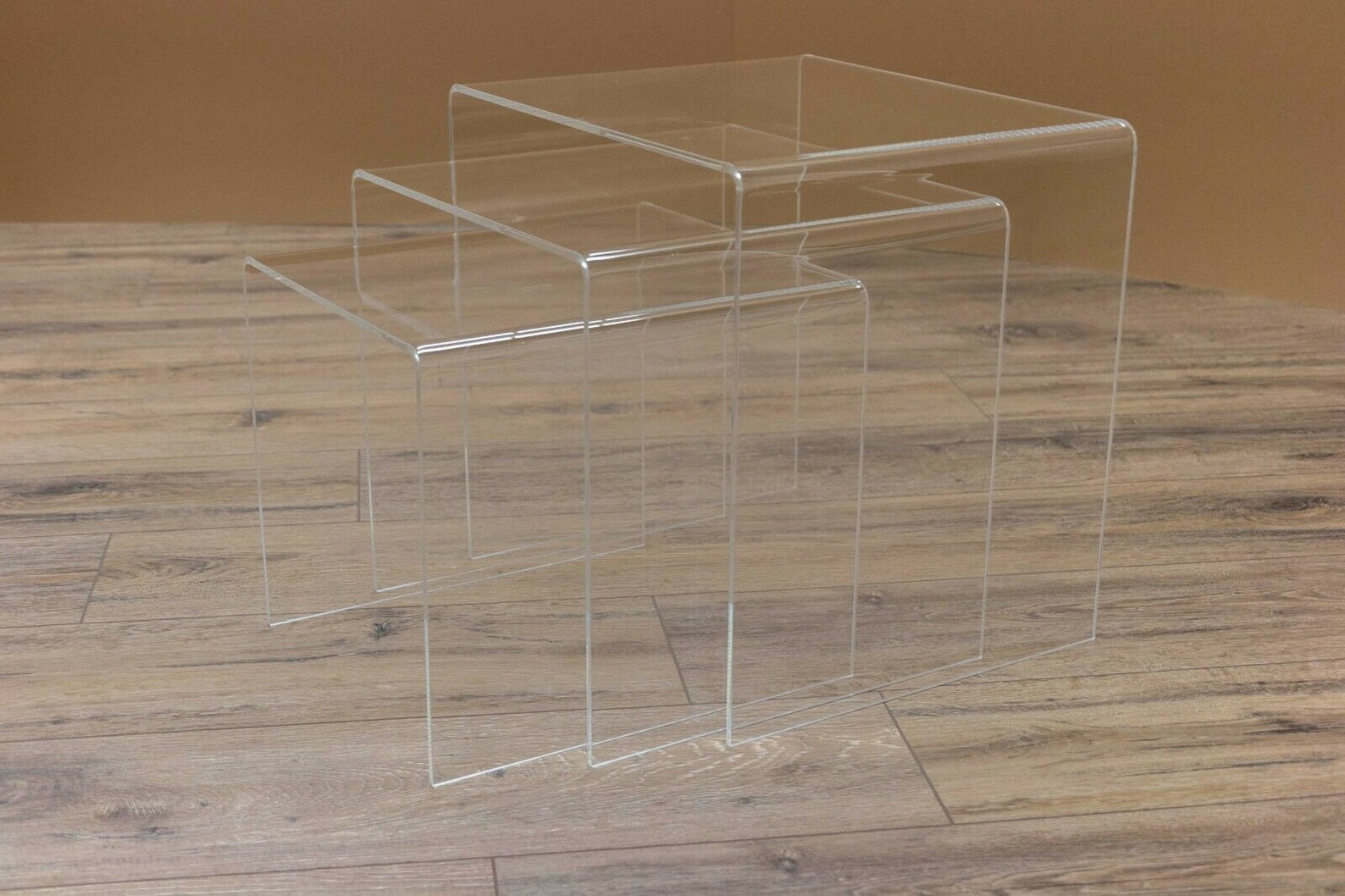 Acrylic Nest of 3 Tables 6mm Clear Acrylic Bedside Tables Etsy UK