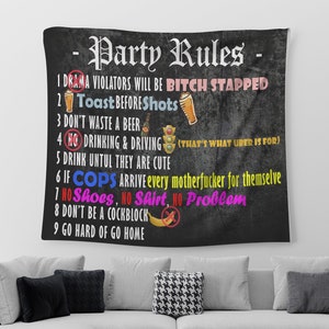 Party rules tapestry sales