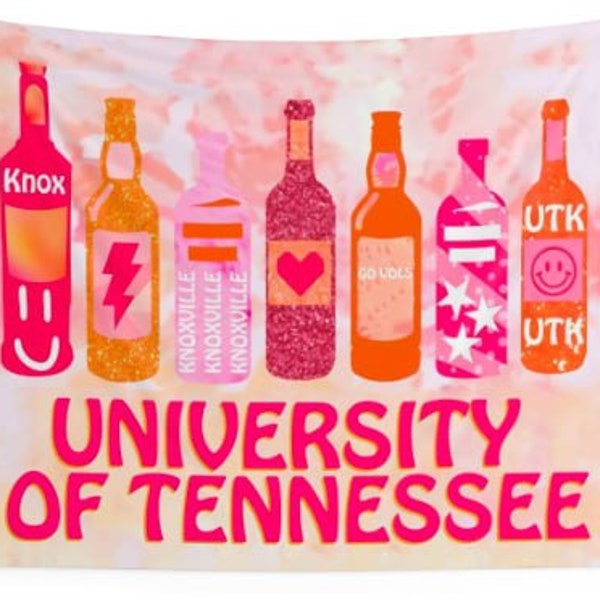 Custom all University Wall Tapestry,  Drink Tapestries, Party Backdrop,  Tennessee Flag, Michigan Wall Hanging, Drink Wall Hanging, Bottle