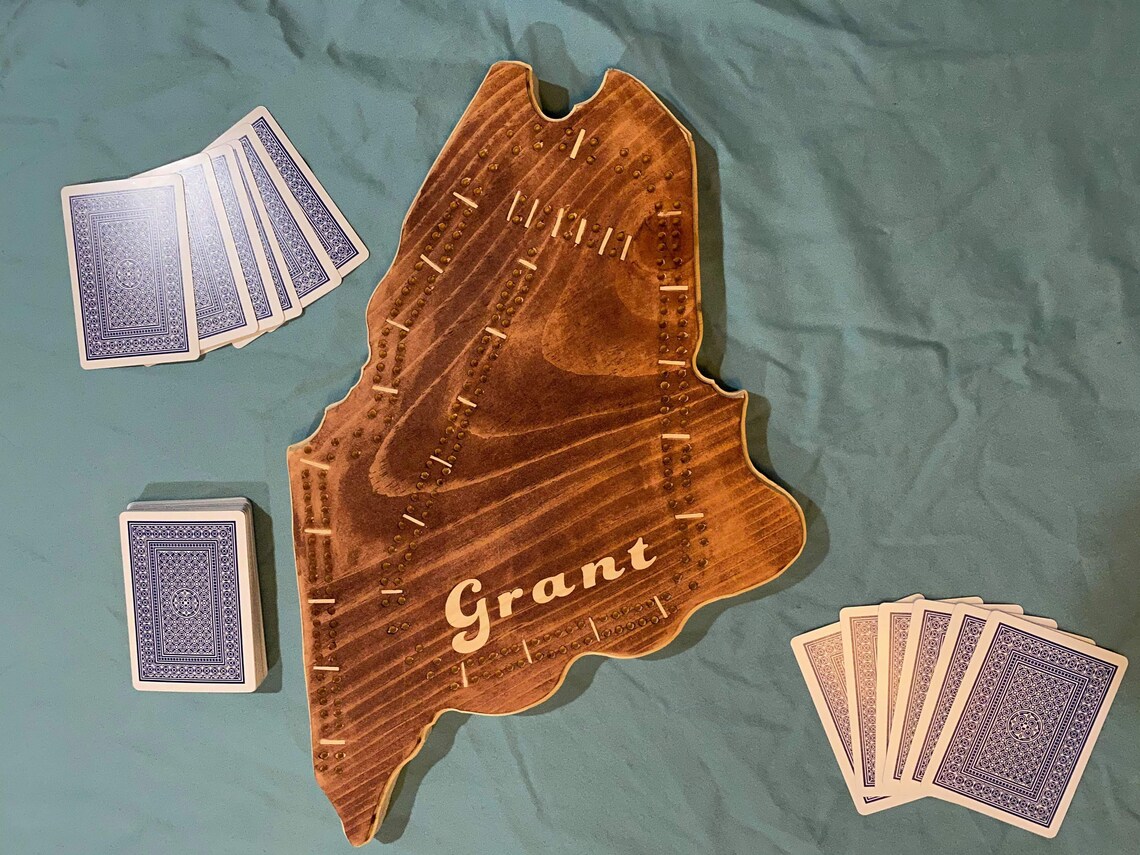 Maine State Cribbage Board Etsy