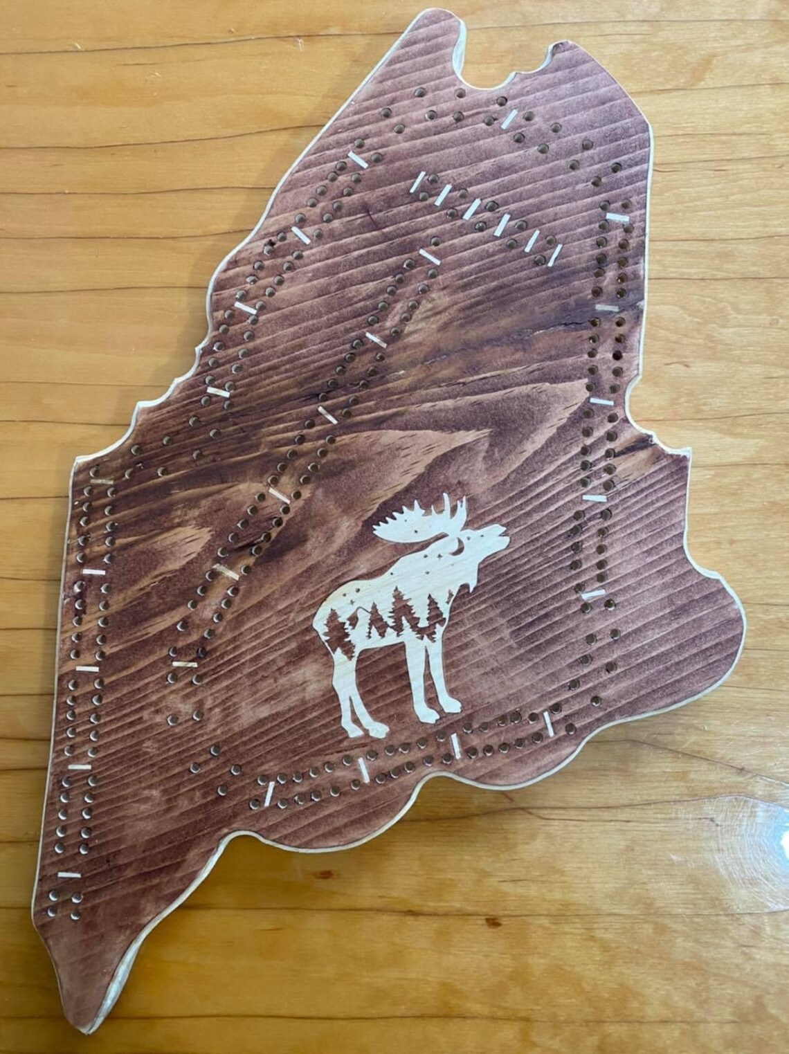 Maine State Cribbage Board Etsy