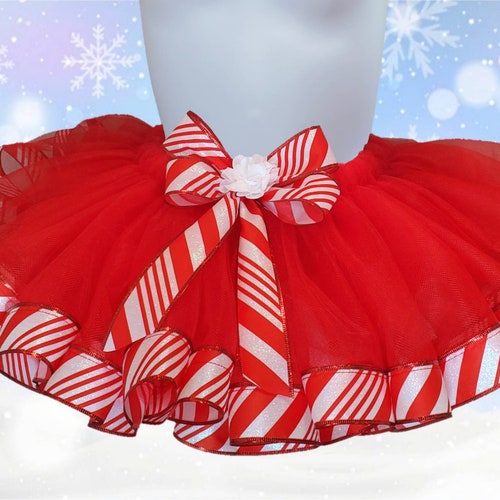 Very Full Christmas Tutu/ Candy Cane Tutu/ 0-6m Thur Size 7 - Etsy