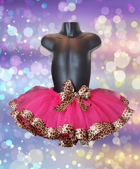 Pink Leopard Print Tutu Size 0 6 Months Thur Size 7 Halloween Safari Birthday Themed Cheetah Print Etsy