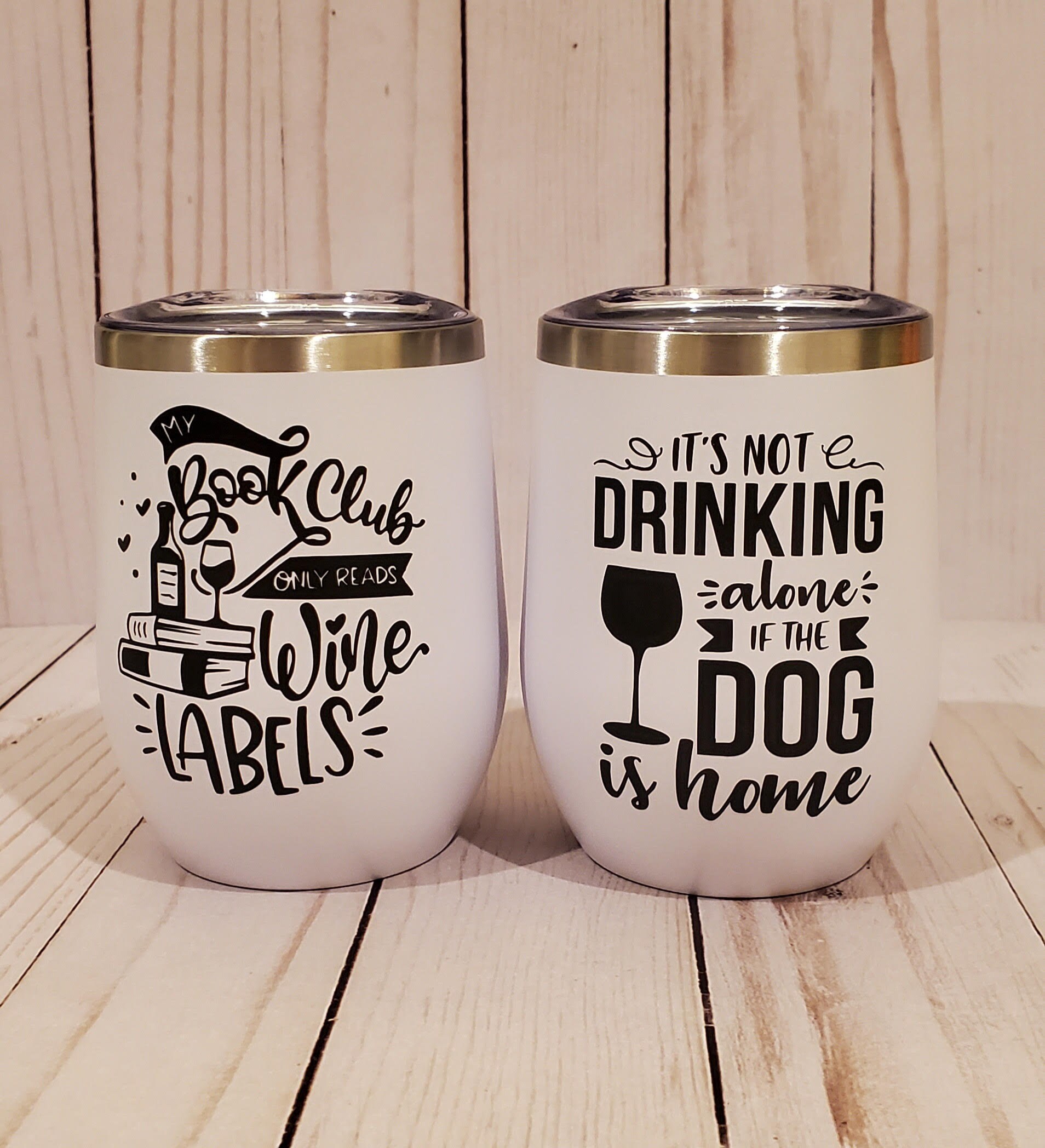 Personalized Steel Stemless Wine Tumbler —