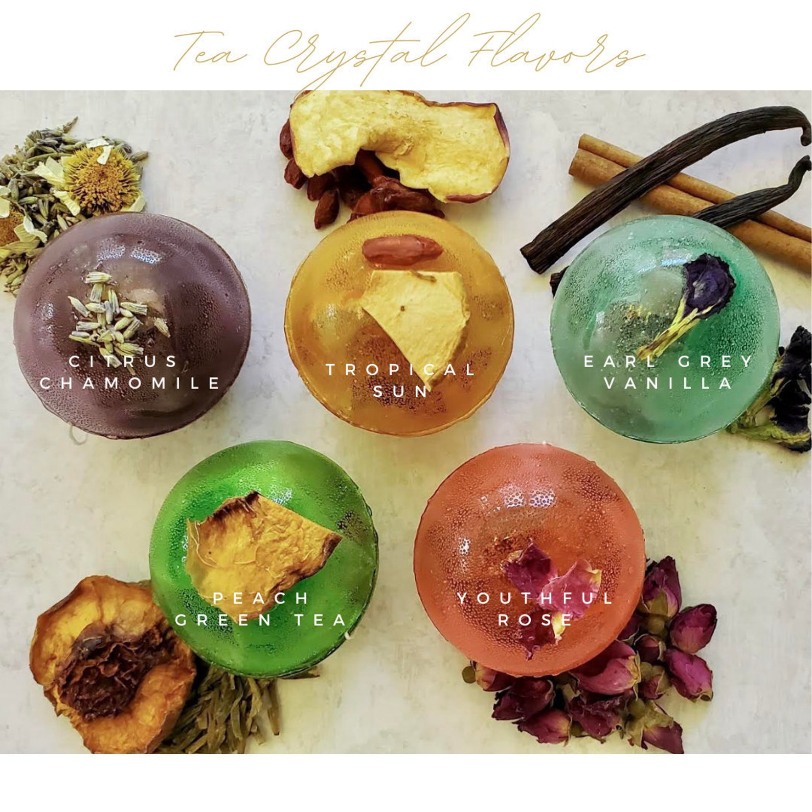Tea Crystals Tea Bombs Hot Tea Bombs Tea Lover Gift Set Etsy