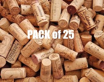 25 Wine Corks, Cork Crafts, Crafting Corks, Premium Wine Corks, Natural Corks