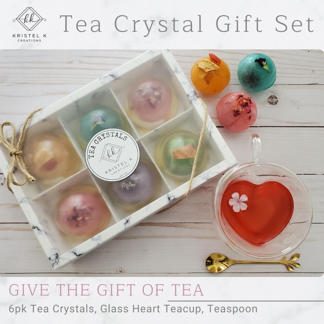 Tea Crystals Tea Bombs Hot Tea Bombs Tea Lover Gift Set Etsy
