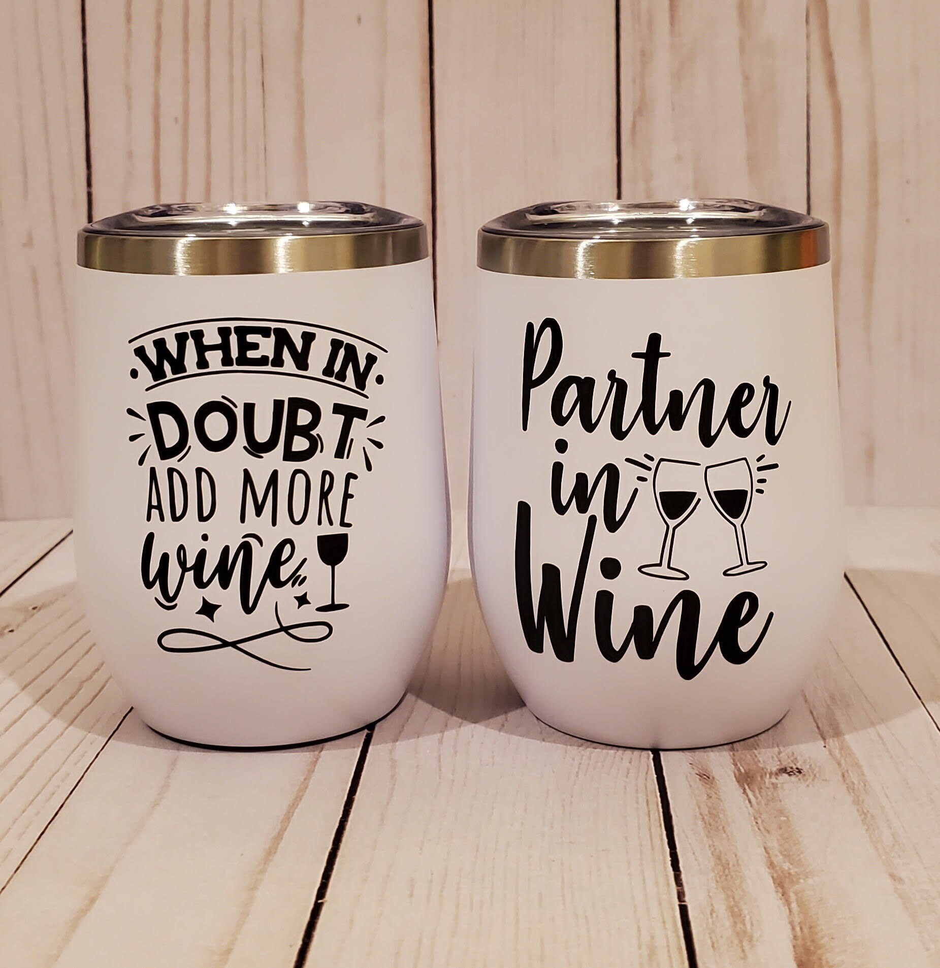 Personalized Steel Stemless Wine Tumbler —