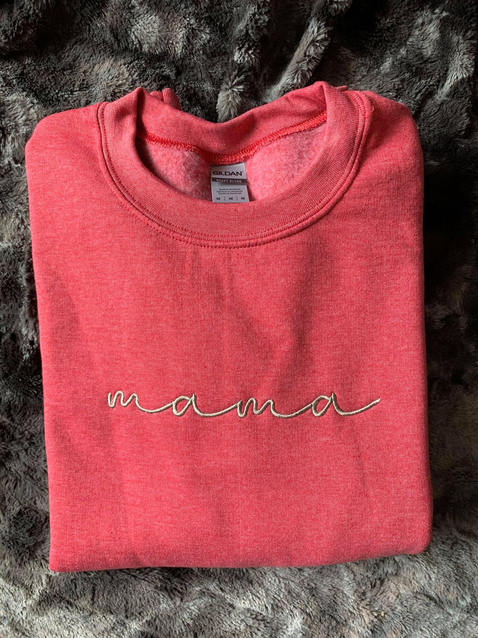 Red mama embroidered sweater | Etsy