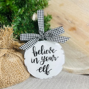 Personalized Acrylic Ornament, Custom Holiday Gift, Hand Painted Christmas Ornament, Personalized Engagement Gift, First Christmas Ornament