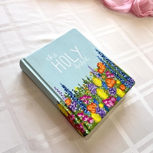 Hand Painted Bible, Painted Bible, Personalized Hand Painted Bible, Custom Painted Bible, Wedding Bible Baby Shower, Christmas Present, Gift