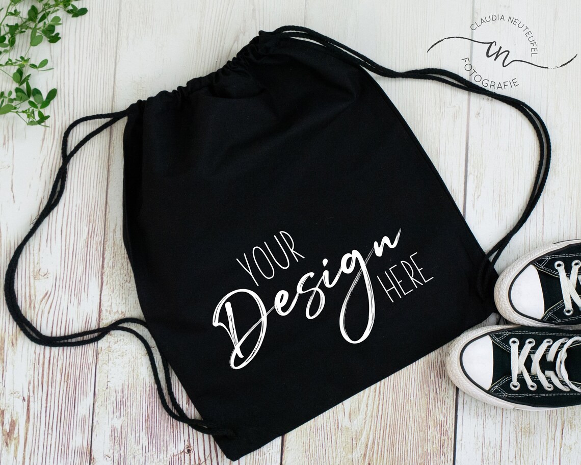 Download Cord Bag Mockup Black Backpack Mockup Blank Bag Photo Gym ...
