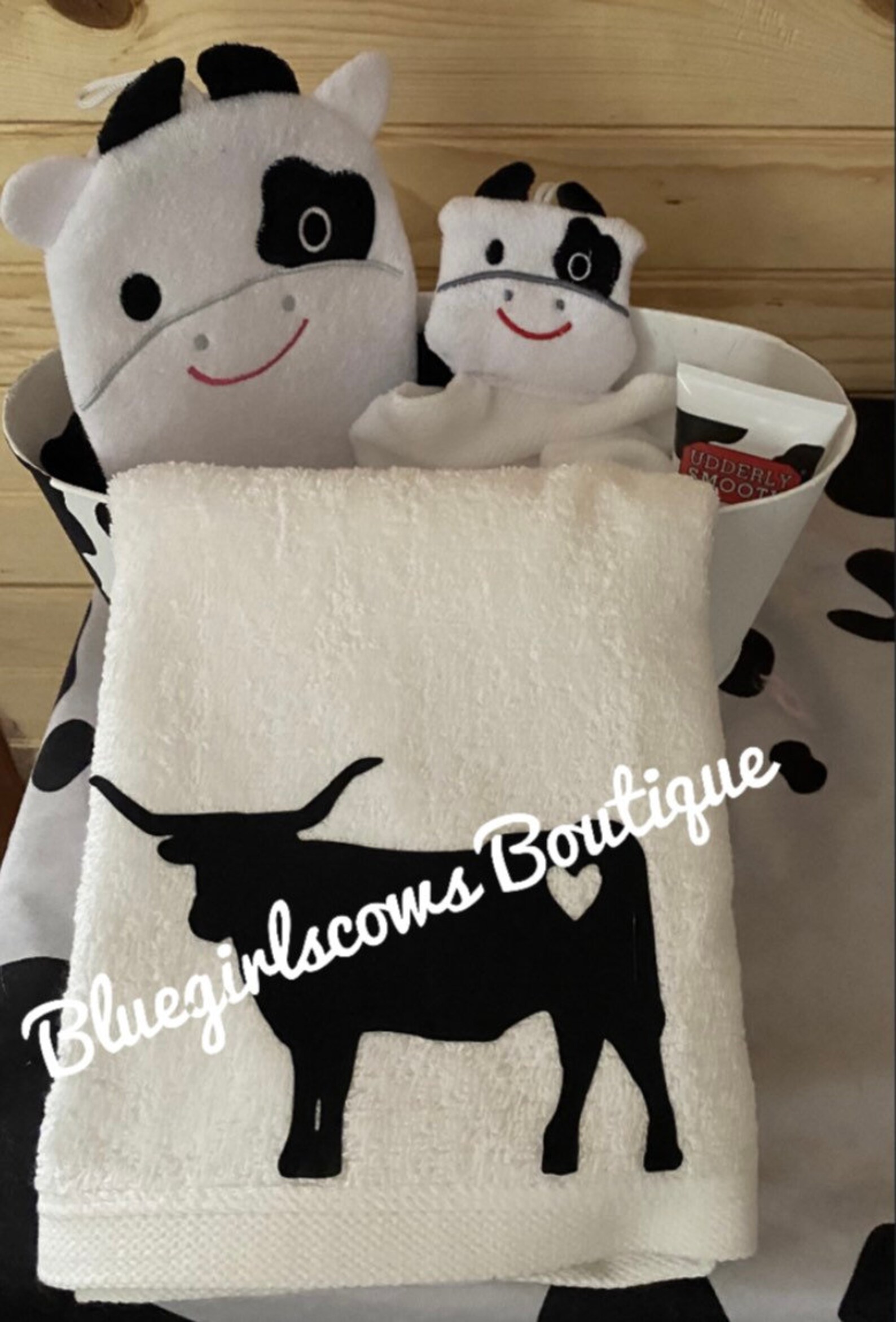 Cow bathroom cow hand towel cow decor nursery baby shower Etsy