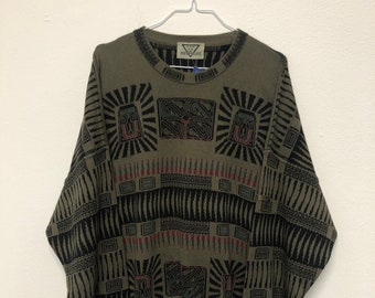 Vintage Pullover Portobello‘s L abstract pattern graphical 90s 80s
