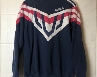 vintage Adidas pull taille L sportif unique rare années 90 90