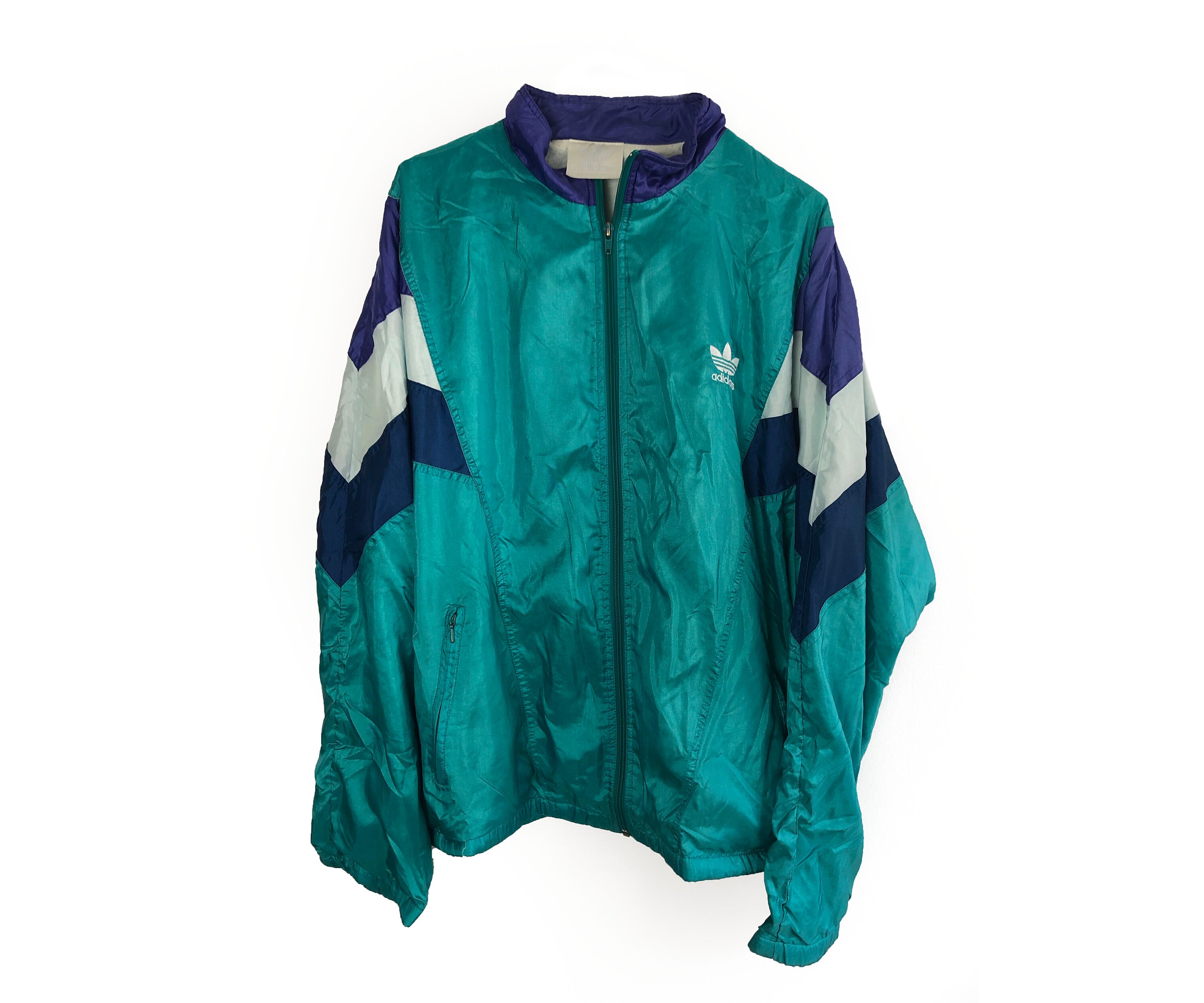 ダ*レ様 1970's～ adidas Vintage jacket Vintage Adidas Training Jacket D7 F186 Turquoise/purple Gr.l 90s
