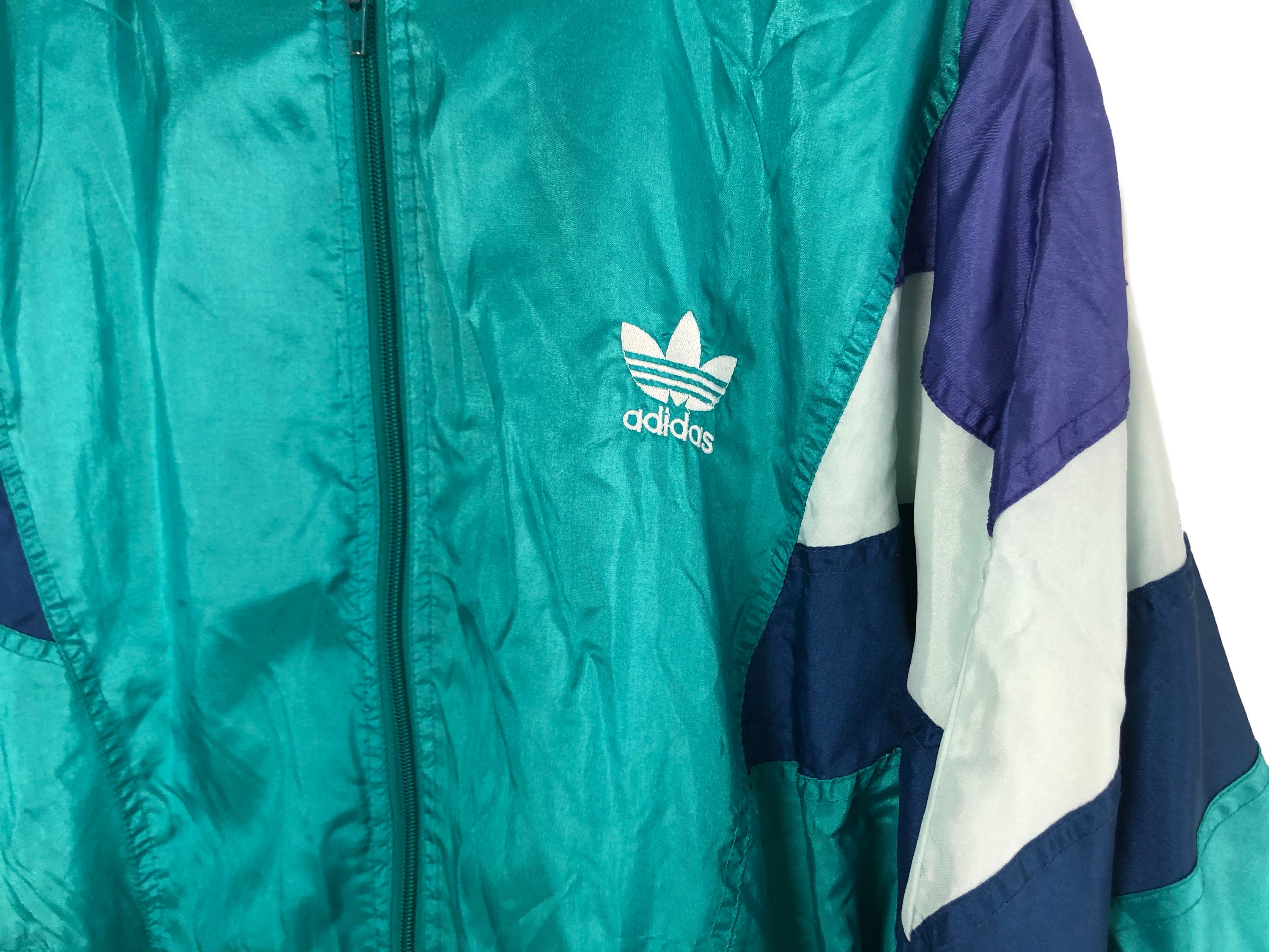 Vintage Adidas Training Jacket D7 F186 Turquoise/purple Gr.l 90s