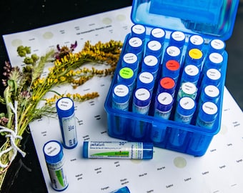 Remedy Dram Labels for Vertical Storage | Boiron Tube Labels | Homeopathic Cap Stickers