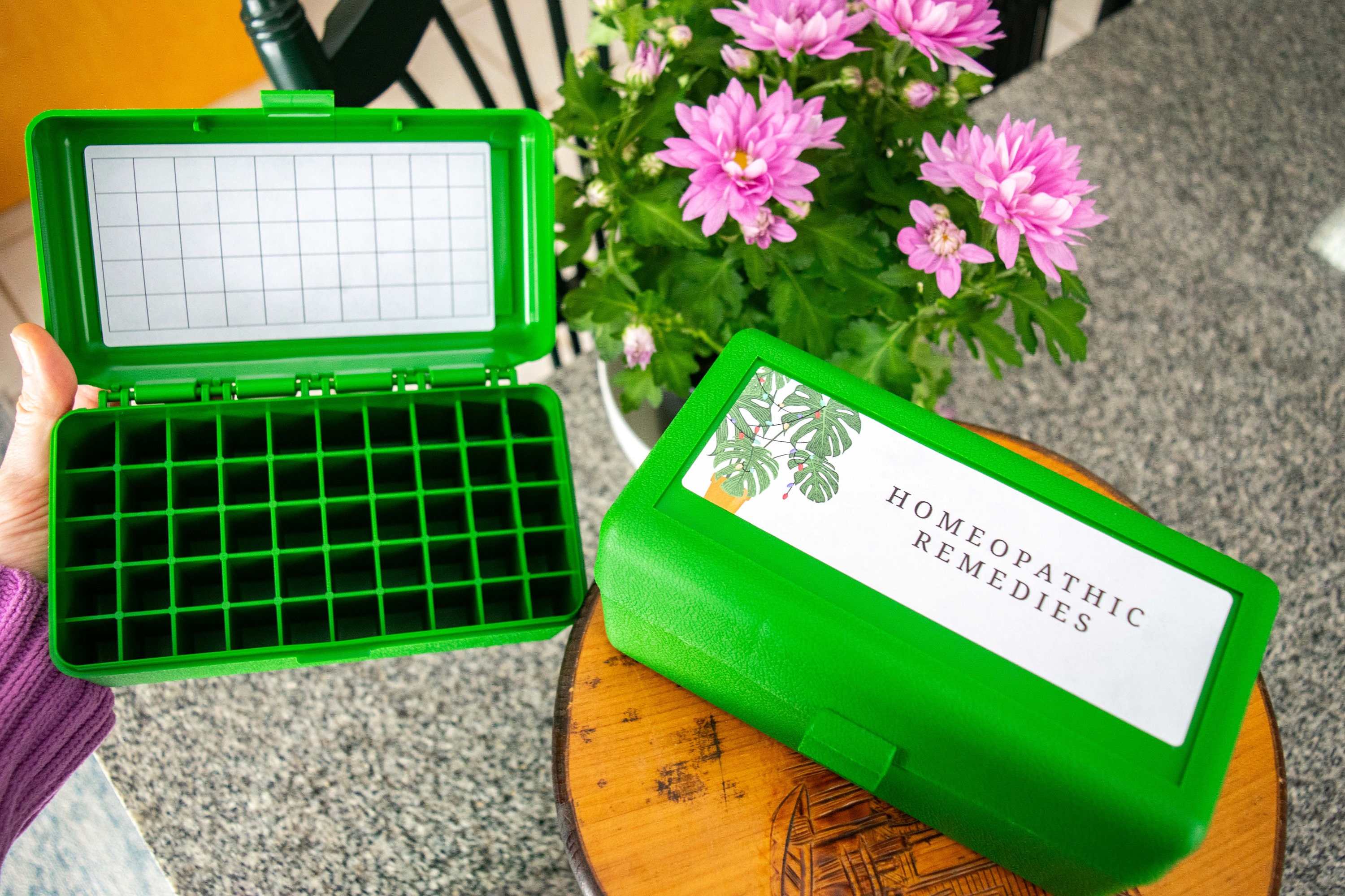 Green Homeopathy Tube Storage Box: Boiron Remedy Container, 50 Tubes