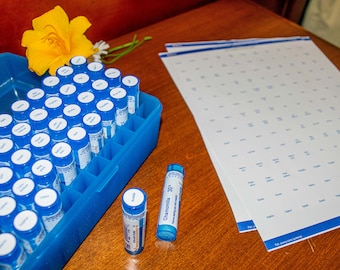Homeopathy Tube Labels for Storage | Boiron, Ollois Remedy Cap Labels
