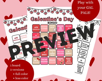 GALENTINE’S DAY bingo boards | Galantine's day party game