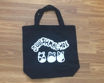 Small Black Squishmallow Squishmal-hoe Funny Tote Bag